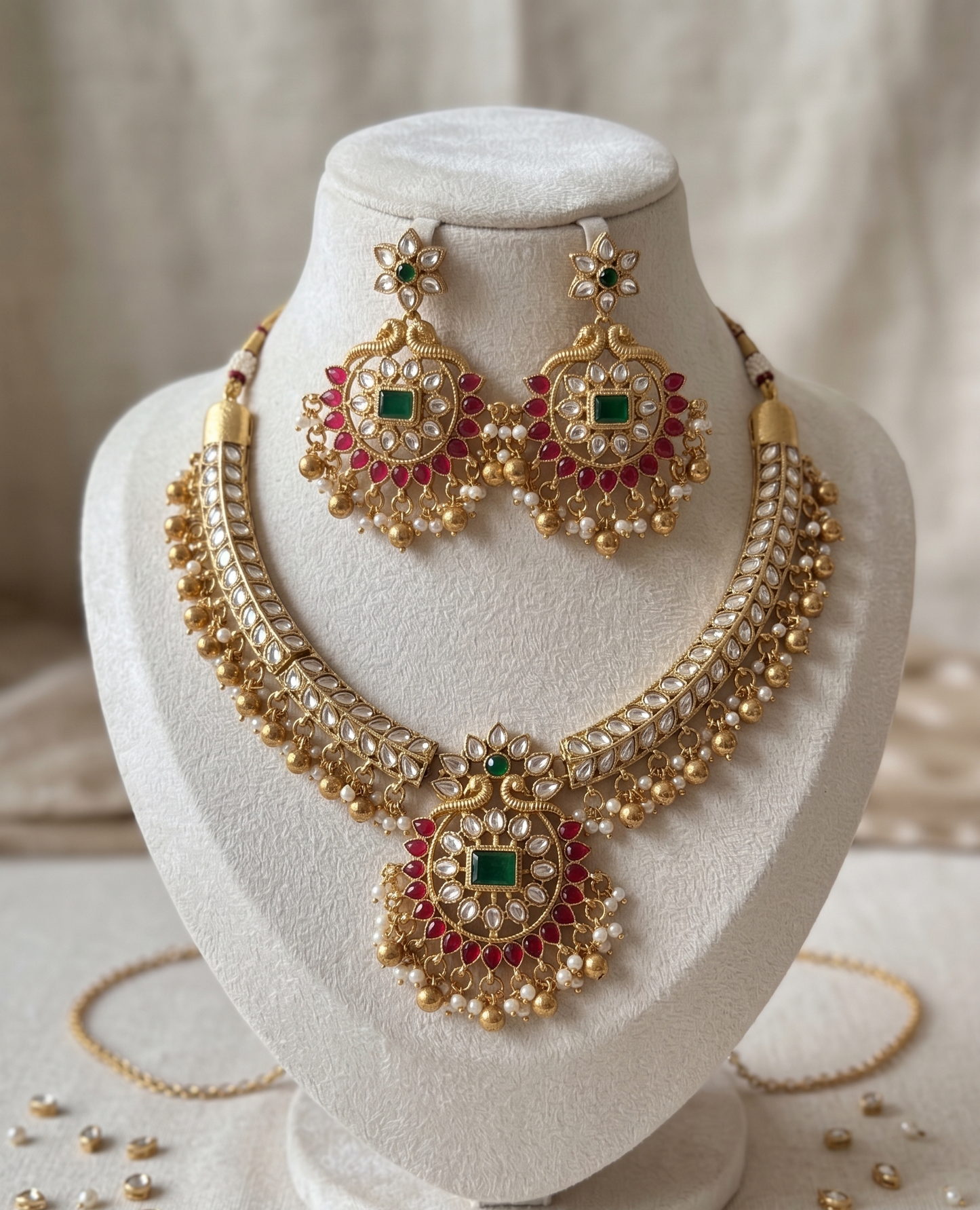 Exquisite Traditional Kundan Choker Set with Matching Earrings & Maang Tikka - Heritage Collection
