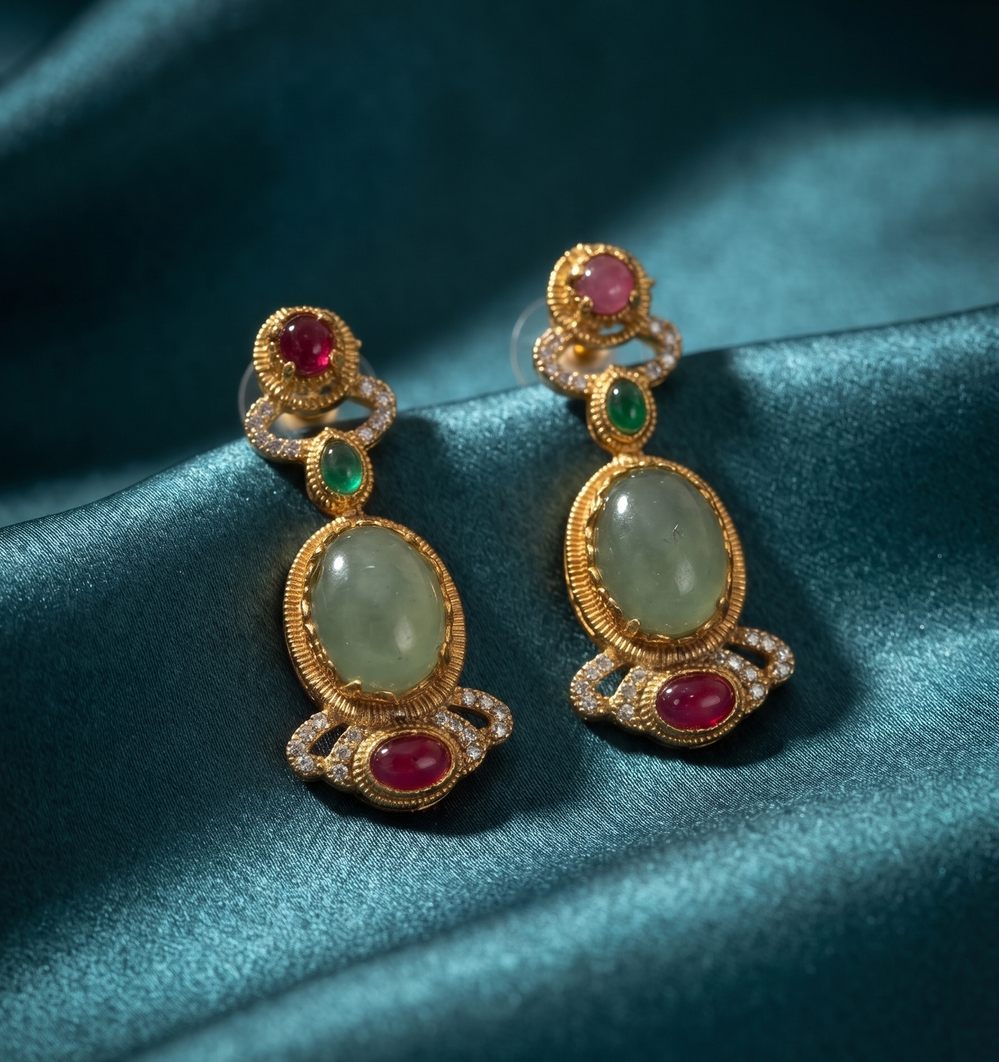 Royal Sabyasachi-Inspired Multitone Polki and Gemstone Interchangeable Choker Necklace Set
