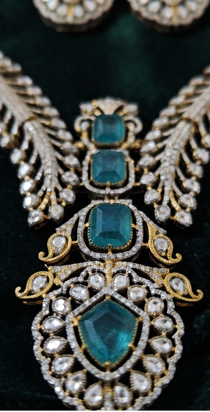 Exquisite Royal Kundan-Style Statement Necklace Set with Matching Earrings