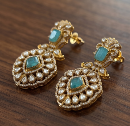 Exquisite Royal Kundan-Style Statement Necklace Set with Matching Earrings