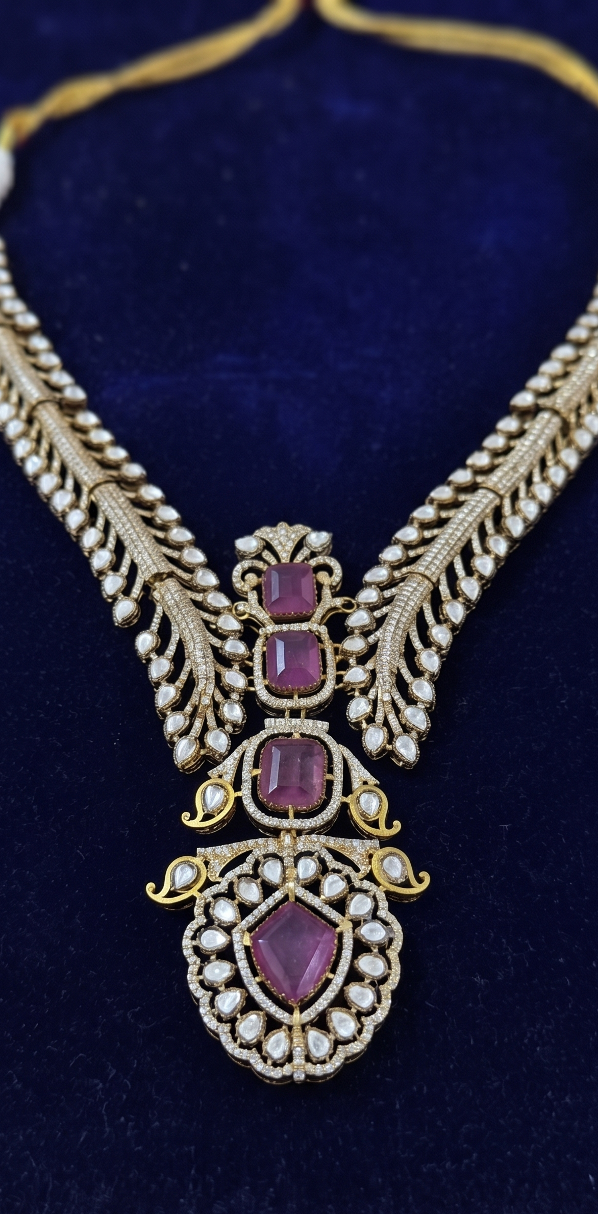 Exquisite Royal Kundan-Style Statement Necklace Set with Matching Earrings
