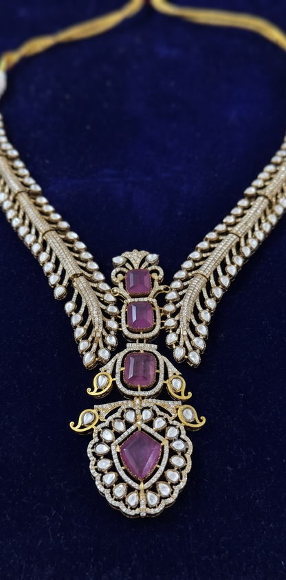 Exquisite Royal Kundan-Style Statement Necklace Set with Matching Earrings