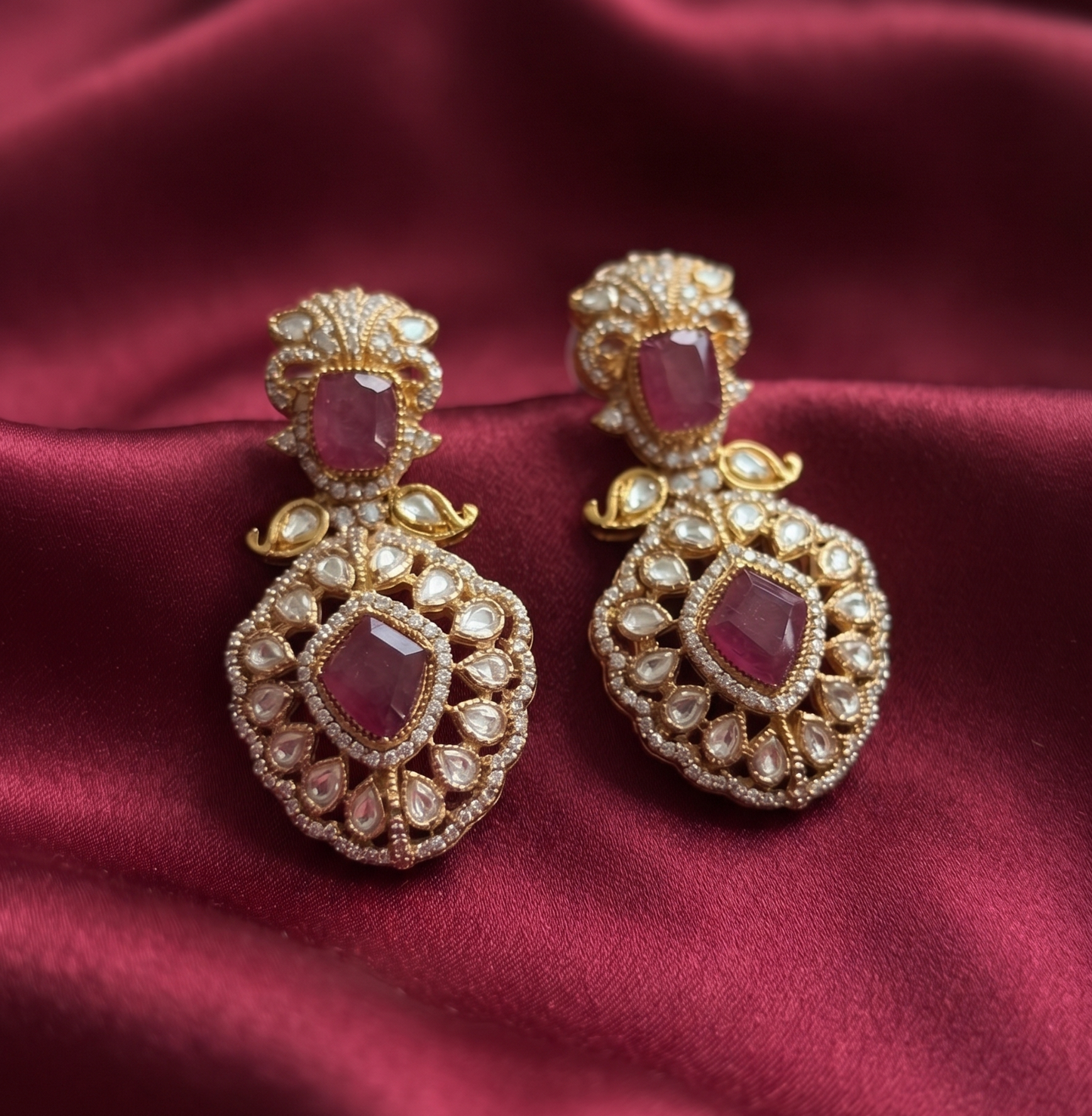 Exquisite Royal Kundan-Style Statement Necklace Set with Matching Earrings