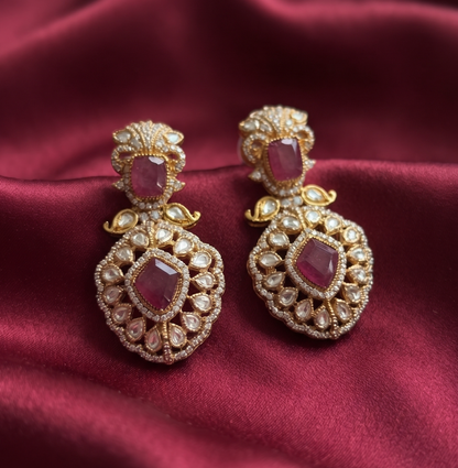 Exquisite Royal Kundan-Style Statement Necklace Set with Matching Earrings