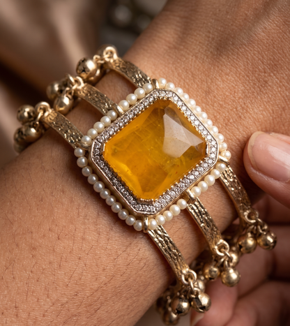 Triple-Band Handcrafted Brass Bangle - Available in 3 Colors