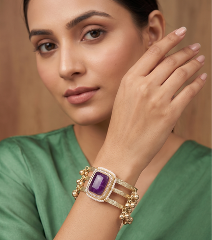Triple-Band Handcrafted Brass Bangle - Available in 3 Colors