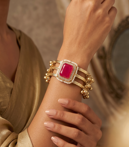 Triple-Band Handcrafted Brass Bangle - Available in 3 Colors