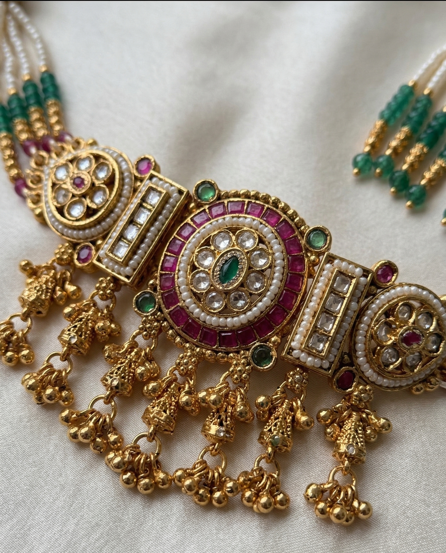 Eternal Radiance Heritage Gold-Plated Emerald & Ruby Choker Set