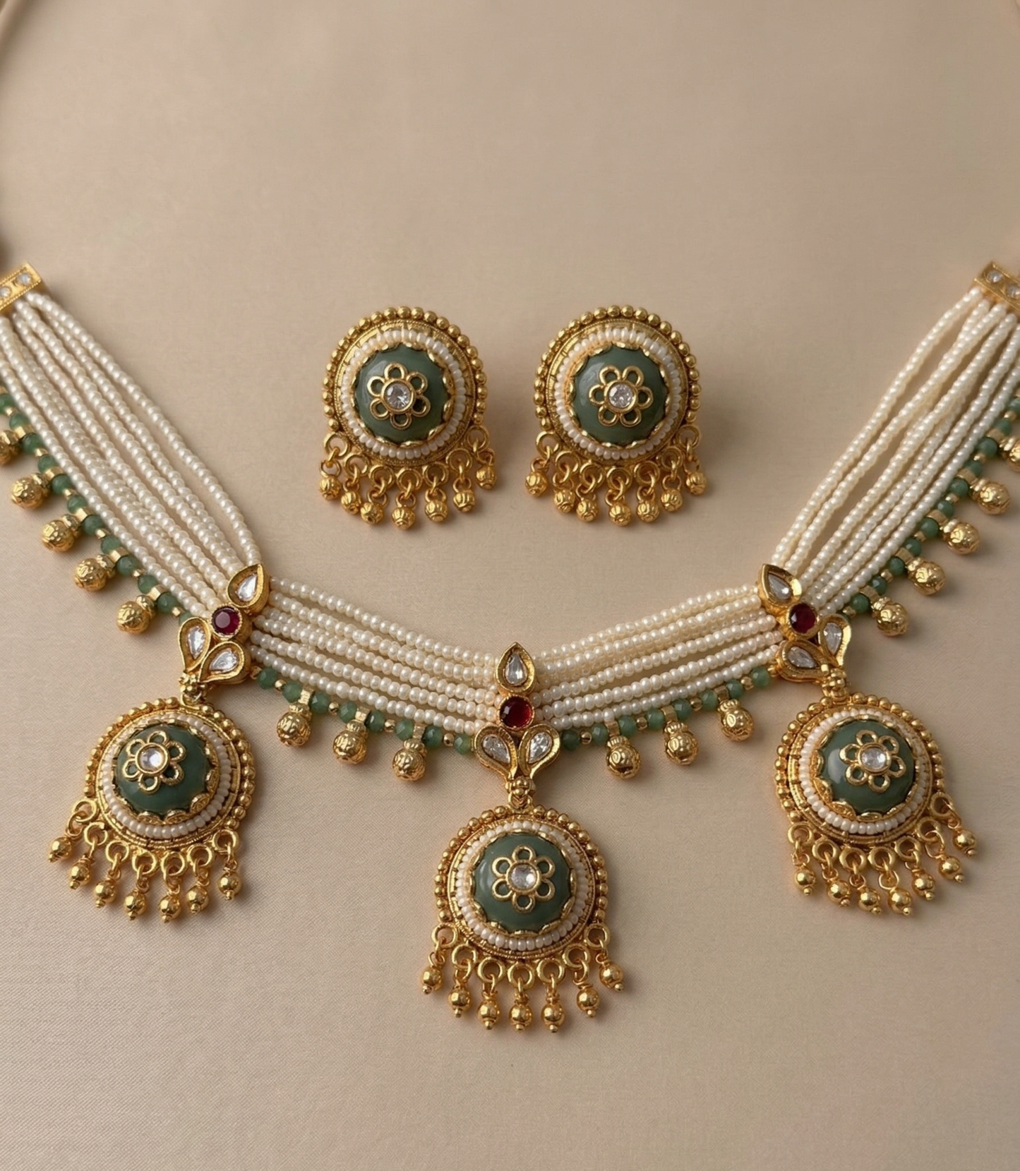 Heritage Mughal-Inspired Pearl Choker Set