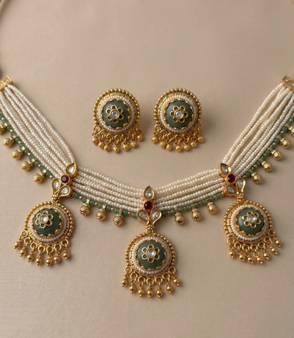 Heritage Mughal-Inspired Pearl Choker Set