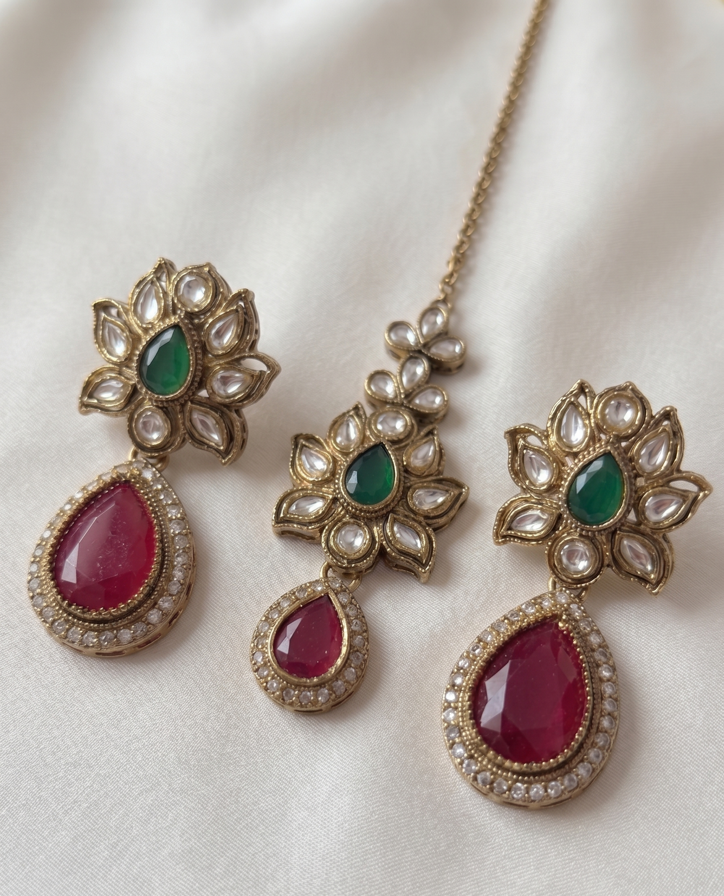 Royal Pastel Kundan & Pearl Choker Set with Matching Maang Tikka