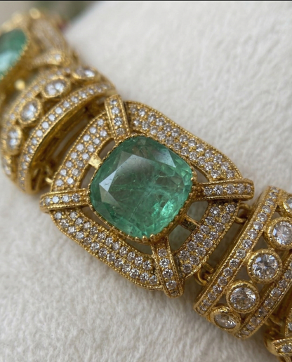 Royal Moissanite Polki Choker Set with Pastel Monalisa Stones