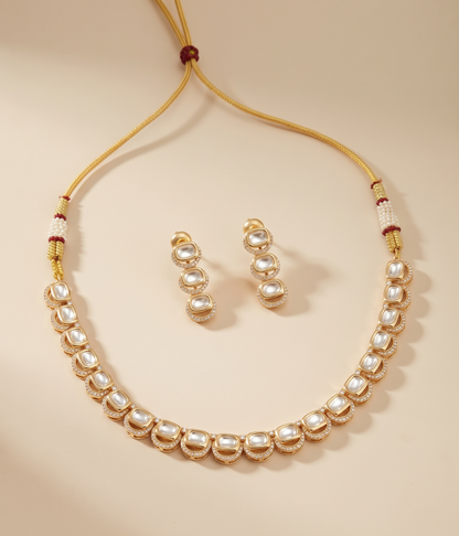 Exquisite Gold-Plated Moissanite Pendant Necklace Set with Matching Earrings