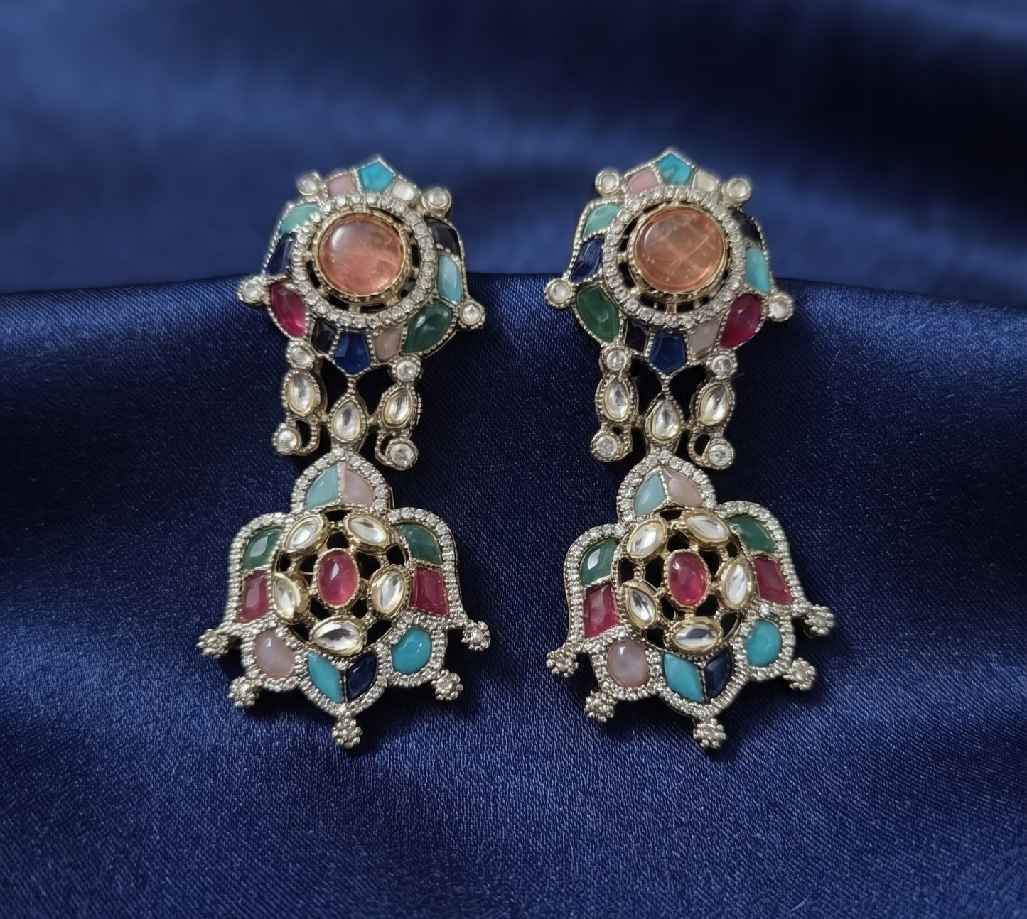 Royal Sabyasachi-Inspired Multigemstone Polki Choker Set with Matching Earrings